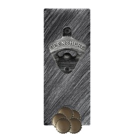 HAIICEN Magnetic Beer Bottle Opener Wall Mounted with Magnet Cap Catcher Mobile Rustic Stickt to Fridge Cooler