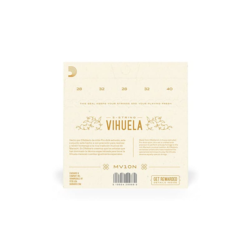 D'Addario | Cuerdas para Vihuela | Nylon | Tensión Normal