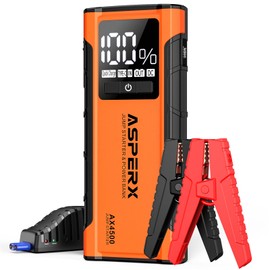 ASPERX AX4500 Jump Starter,4500A Peak Car Starter for Up to All Gas and 10.0L Diesel Engines,12V Battery Starter with 4 Inch LCD Display,Lithium Portable Car Battery Booster Pack