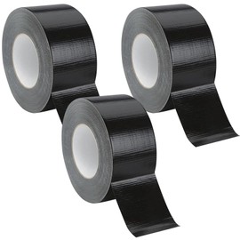 AdhesiveFlow - 3 Pack DuctTape Heavy Duty, Black Duct Tape Strong | 48mm x 45m Gaffer Tape Black, Strong Heavy Duty | Waterproof Tape Outdoor Use