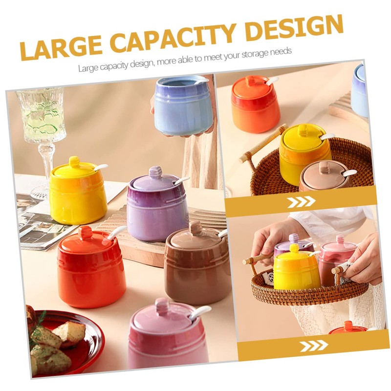Gatuida Ceramic Condiment Jar Set Salt Shaker Seasoning Containers Bottle