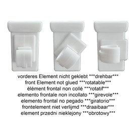 dekondo - 20x Window Hooks Decorative Hooks Window Clips for Window Decoration White - Window Thickness: 10-27 mm - Ideal for Inserting Curtain Rods up to 10 mm Diameter