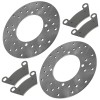 Caltric 2 Rear Brake Disc Rotor w/ Pads for Polaris