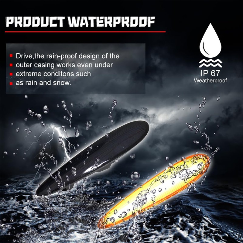 GTINTHEBOX Smoked Lens Amber LED Front Side Marker Lights for
