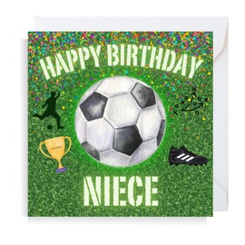 Second Ave Football Niece Square Children's Kids Birthday Greeting Card for Girl