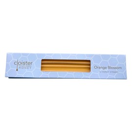 Cloister Honey Straws - Orange Blossom (Pack of 12) | Pure and All Natural Honey Straw Sticks | Made in the USA | Healthy Snacks for Kids and Adults | Gluten Free |