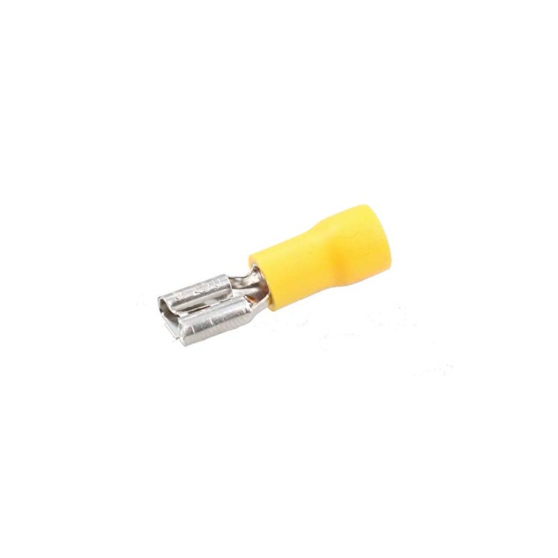 5mm Female Yellow Electrical Cable Wire Spade Terminals Crimps Connectors