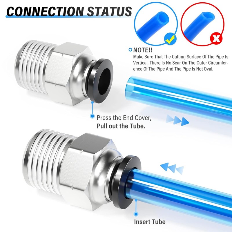 TAILONZ PNEUMATIC Angle and Straight Combination 6MM Pipe AD x