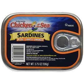 Chicken of the Sea Sardines in Oil - Lightly Smoked 3.75 Oz. (Pack of 6)
