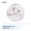 sourcing map 4Pcs Absorbent Coasters Taupe Marble Gilding Pattern Round