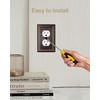 ZILLSEA 4-Pack Duplex Wall Plates, Aged Bronze Outlet Covers, Metal