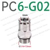 5-Pack PC-G Nickel-Plated Brass Pneumatic Push-to-Connect Fittings, 4–12 mm Tube,