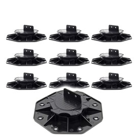 XPOtool Set of 10 stilt bearings for patios, 2700 kg, 18-28 mm, height-adjustable feet for decking, slabs and planks