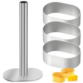 3Pcs Polvoron-Molder-Filipino Cookie Press Shortbread Polvoron Mold 2.5in Stainless Steel Kitchen Gagets Dessert with a Handle Baking Tool for Shortbread Cookies