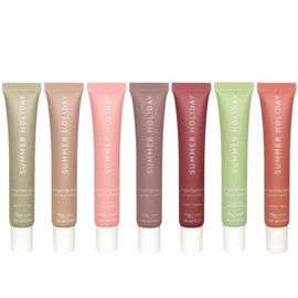 7PCS Summer Holiday Lip Glossy Butter Lip Balm, Lip Gloss Set, Soothing Lip Skincare, Instant Moisture, Lightweight, Nourish, Hydrate, Moisturizing Tint, Non-Sticky, Long-lasting