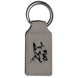 Boxer Keyring | Boxer Keychain | Dog Gifts (Gray)