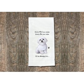 E&S Imports Maltese Kitchen Towel - Soft Highly Absorbent - Maltese Gifts - Dish Towels for Washing Dishes - Tea Towels - Reusable - Quick Drying - 100% Natural Cotton - Towels for Pet Lovers