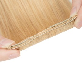 S-noilite 1 piece 6 inch Clip In Short Hair Extensions Real Human Hair Invisible Mini Short Clip in Hairpiece for Women with Thin Hair Honey Blonde