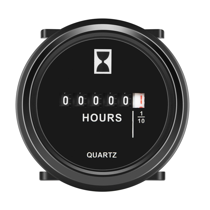kosiwun Mechanical Hour Meter Gauge 2" Round Quartz Hourmeter Waterproof