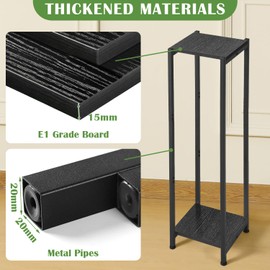 Dipion Extra Tall Plant Stand Indoor,40 Inch Plant Stands,2 Tier Metal Plant Stand with Heavy Duty Wood,Black