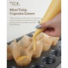 Bake Choice 200pcs Natural Mini Tulip Cupcake Liners for Baking