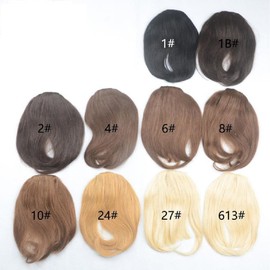 Clip In Human Hair Fringe, 100% Human Hair (Medium Brown #6)