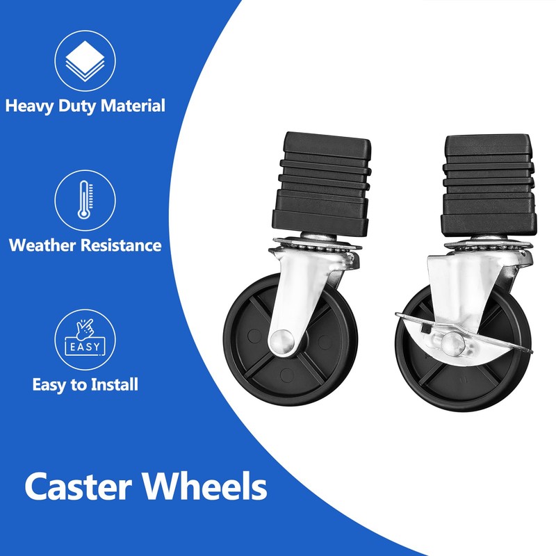 Grillflame 3 Inch Wheels Kit Replacement Parts for Charbroil Locking
