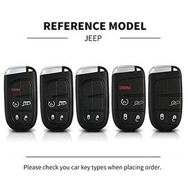RELL CASES Remote Key Cover Carbon Fiber Key Cover Case For JEEP Grand Cherokee, JEEP Cherokee, JEEP Renegade, JEEP Compass for 5 Button Keys (BLACK CARBON FIBER PATTERN)