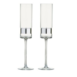 Anton Studio Designs SoHo Champagne Flutes - Silver (Pack of 2)