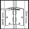 Everbilt 3-1/2" Satin Nickel 5/8" Radius Smooth Action Door Hinges,