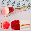 WOKOTO 1pcs Rose Nail Dust Brushes Embedded Red Rhinestones For
