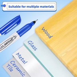 Blue Ultra Fine Point Permanent Markers, 18 Pack, 0.4 mm, Precision Extra Fine Tip for Detailed Writing, Art, Crafts & Labeling on Paper, Plastic, Glass, Metal, Waterproof, Fade-Resistant Ink