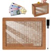 Wooden Money Box, Savings Target and Numbers for Ticking, Economy