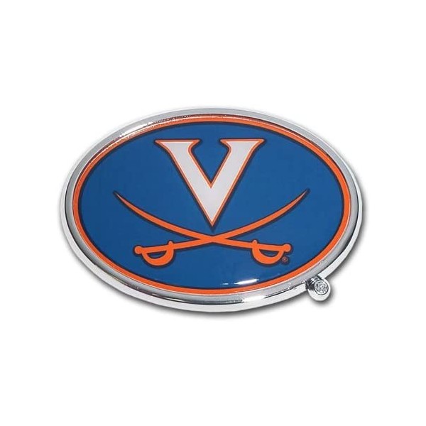 Elektroplate University of Virginia Cavaliers Color & Chrome Plated Premium Metal Car Truck Motorcycle NCAA College Emblem