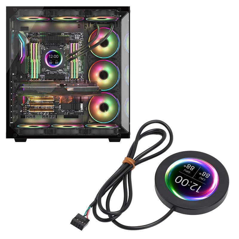 2.1 Inch AIO Computer Temp Monitor CPU Cooler LCD Display
