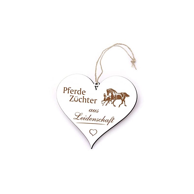 Engraved Heart Sign - Horses Breeder from Passion - Decorative