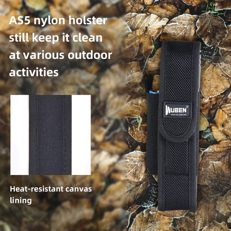 WUBEN Flashlight Holster LED Tactical Flash Light Nylon Pouch Holder