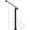 Zwinz Adjustable Handrail 1-2 Step, Wall&Floor Mounted Wrought Iron Handrails,