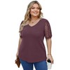 OLRIK Plus Size Tops for Women Summer Blouse Waffle Knit