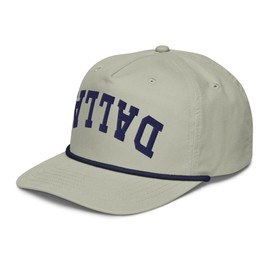 RIVEMUG NG Upside Down Dallas Embroidered Semi Curved with Contrasting Rope Retro Golf Cap Relaxed Fit Contrasting Snapback Hat
