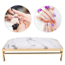 Nail Palm Rest Manicure Nail Cushion with Holder Manicure Cushion PU Leather Soft and Durable for Nail Art for Nail Table (Marble)