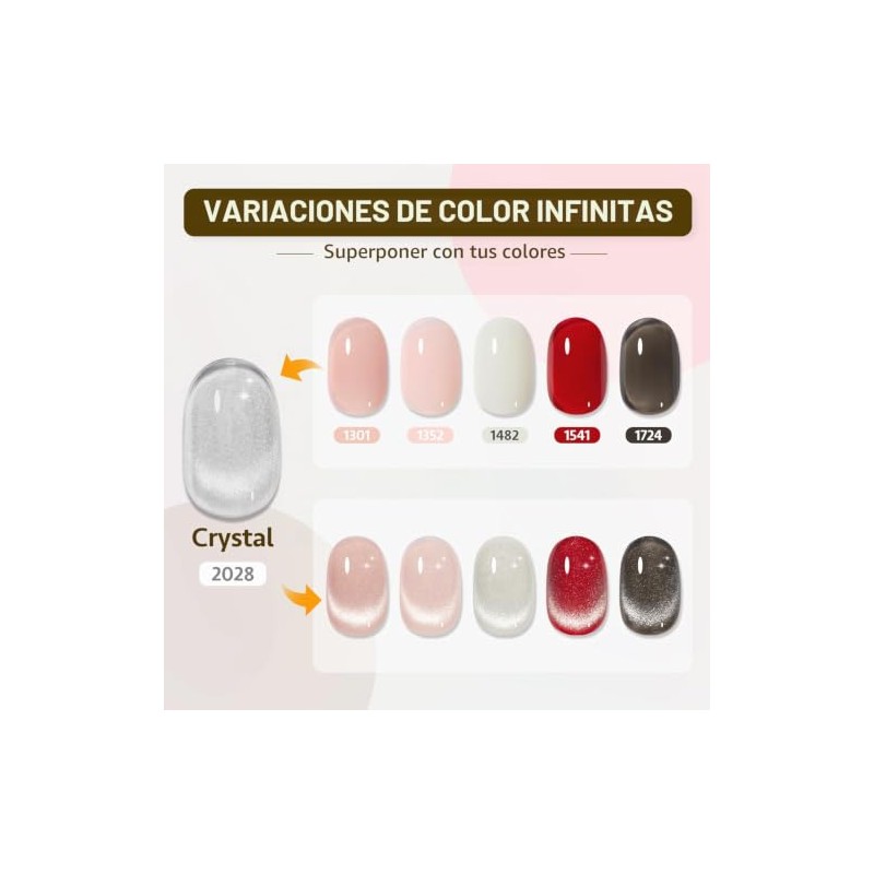 GAOY - Esmalte de uñas en gel Cat Eye, holográfico