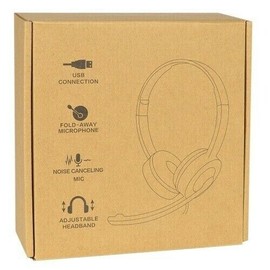On Ear NEW--On Ear USB Headset w/Fold-Away Noise Canceling Microphone & Inline Controls
