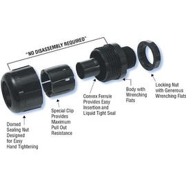 Heyco 8400 3/8" Liquid Tight Conduit Fitting Blk W/8463 Nut (20 Pack)