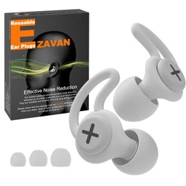 Ear Plugs for Sleeping Noise Reduction, Side Sleep Compatible Comfort Fit Soft Silicone Reusable Earplugs for Concerts Noise Reduction Hearing Protection, with 6 Ear Tips in S/M/L (Gray, L)