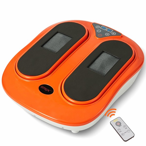 Emer Foot Massager Machine with Remote Control, Adjustable Vibration Speed Electric Foot Massager-Shiatsu Deep Kneading, Increases Blood Flow Circulation Foot and Leg Massager (Orange)