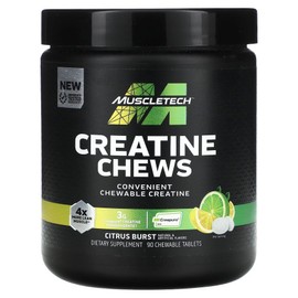 MuscleTech Creatine Chews Citrus Burst 90 Chewable Tablets 1g Workout Supplement, 1 / MuscleTech 머슬테크 크레아틴 츄 시트러스 버스트 90 츄어블 정 1g정 운동보충제, 1