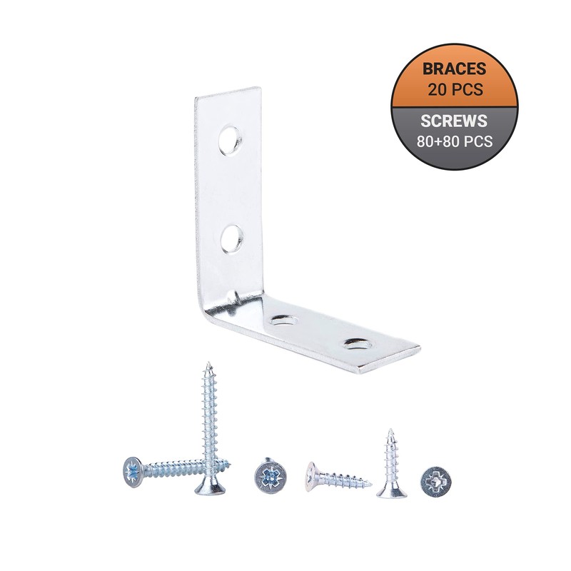 (Pack of 20 pcs) 40 x 40 mm Hardware Bright