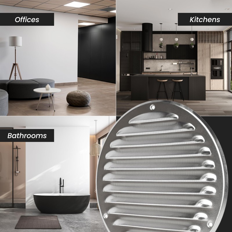 Repa Market 8 Inch (Opening Dimensions) Air Vent Covers/Black Galvanized