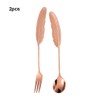 AIXXCUVQ 2pack/lot Metal Spork with Uniform Color Aesthetic Dining Experience